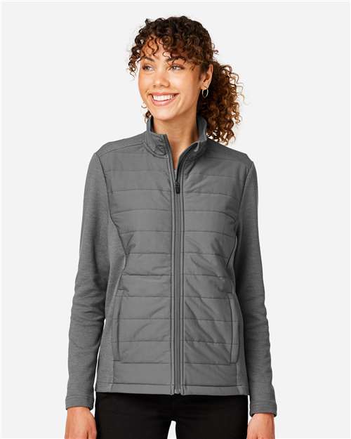 Devon & Jones DG704W Women's New Classics Charleston Hybrid Jacket - Graphite Melange/ Graphite - model front