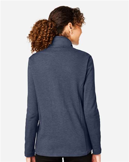 Devon & Jones DG704W Women's New Classics Charleston Hybrid Jacket - Navy Melange/ Navy - model back