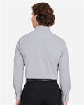 Devon & Jones DG537 Men's CrownLux Performance Microstripe Dress Shirt - Graphite/ White - model back