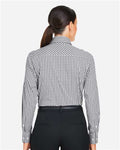 Devon & Jones DG536W Women's CrownLux Performance Gingham Dress Shirt - Graphite/ White - model back