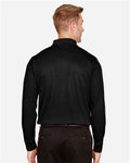 Devon & Jones DG20LT Men's Tall CrownLux Performance Plaited Long Sleeve Polo - Black - model back