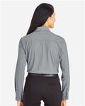 Devon & Jones DG535W Women's CrownLux Performance Tonal Mini Check Woven Dress Shirt - Graphite - model back