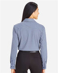 Devon & Jones DG535W Women's CrownLux Performance Tonal Mini Check Woven Dress Shirt - Navy - model back