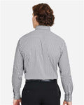 Devon & Jones DG536 Men's CrownLux Performance Gingham Dress Shirt - Graphite/ White - model back