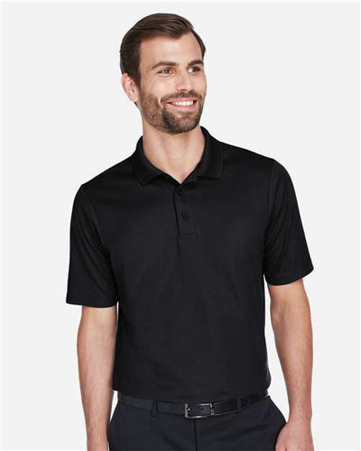 Devon & Jones DG20T Men's Tall CrownLux Performance Plaited Polo - Black - model front
