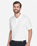 Devon & Jones DG20T Men's Tall CrownLux Performance Plaited Polo - White - model side