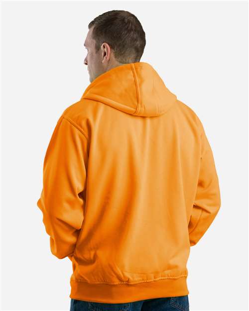 Berne Apparel HVF101 Men's Heritage Thermal-Lined Full-Zip Hooded Sweatshirt - Orange - model back