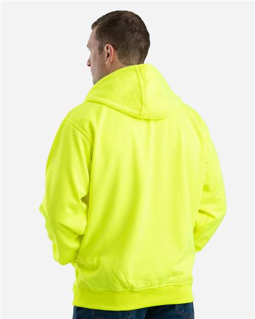 Berne Apparel HVF101 Men's Heritage Thermal-Lined Full-Zip Hooded Sweatshirt - Yellow - model back