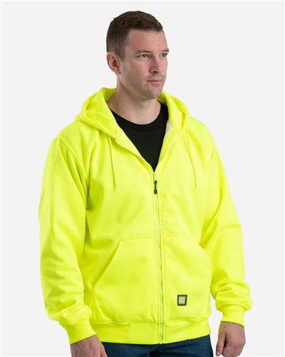 Berne Apparel HVF101 Men's Heritage Thermal-Lined Full-Zip Hooded Sweatshirt - Yellow - model front