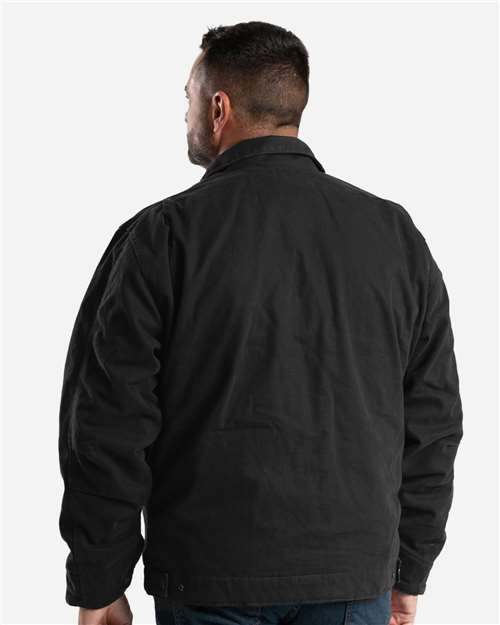 Berne Apparel J374 Men's Highland Washed Gasoline Jacket - Black - model back