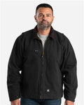 Berne Apparel J374 Men's Highland Washed Gasoline Jacket - Black - model front