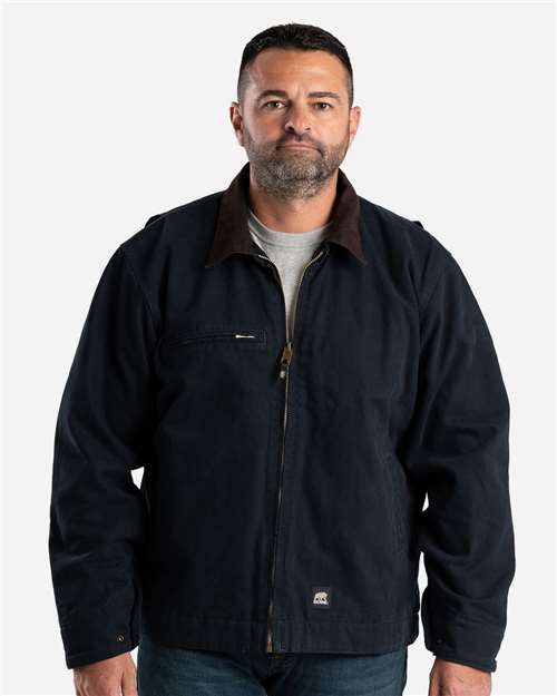 Berne Apparel J374 Men's Highland Washed Gasoline Jacket - Midnight - model front