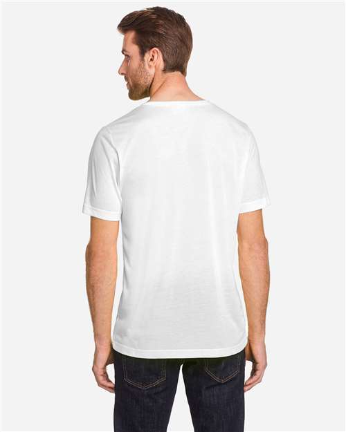 Core 365 CE111T Unisex Tall Fusion ChromaSoft Performance T-Shirt - White - model back