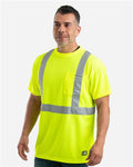 Berne Apparel HVK012 Men's Hi-Vis Class 2 Performance Pocket T-Shirt - Yellow - model side