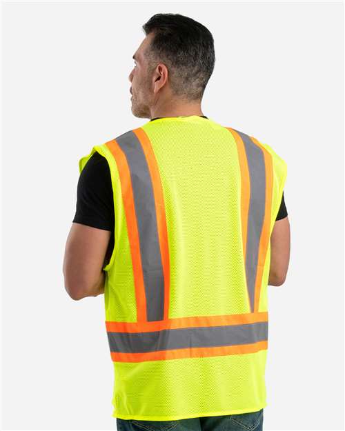 Berne Apparel HVV046 Men's Hi-Vis Class 2 Multi-Color Vest - Yellow - model back