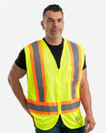 Berne Apparel HVV046 Men's Hi-Vis Class 2 Multi-Color Vest - Yellow - model front