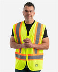 Berne Apparel HVV046 Men's Hi-Vis Class 2 Multi-Color Vest - Yellow - model side