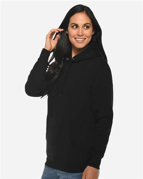 Lane Seven LS14001 Unisex Premium Hoodie Sweatshirt - Black - model side