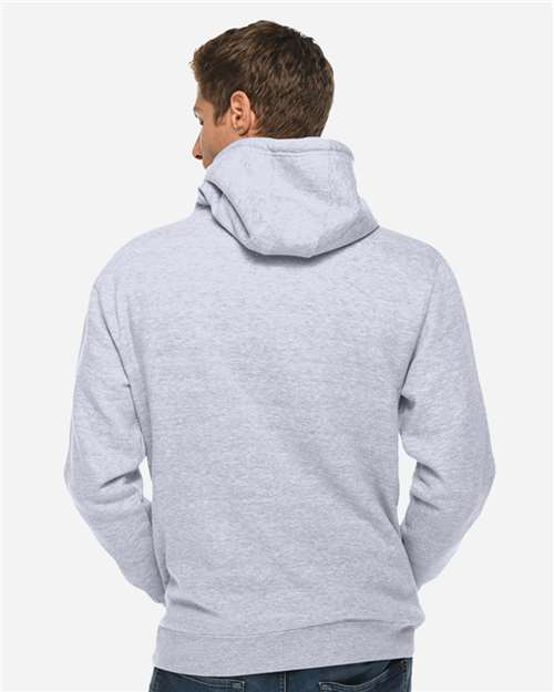 Lane Seven LS14001 Unisex Premium Hoodie Sweatshirt - Heather Grey - model back