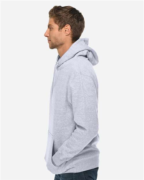 Lane Seven LS14001 Unisex Premium Hoodie Sweatshirt - Heather Grey - model side