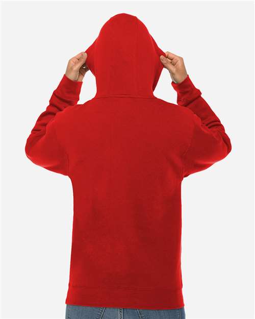 Lane Seven LS14001 Unisex Premium Hoodie Sweatshirt - Red - model back