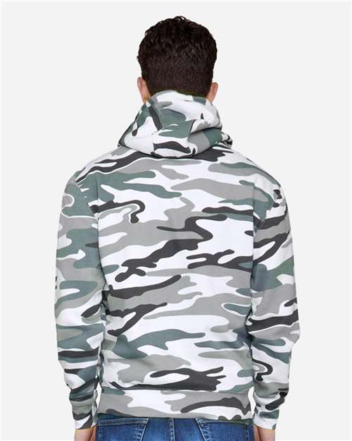 Lane Seven LS14001 Unisex Premium Hoodie Sweatshirt - Sage Camo - model back