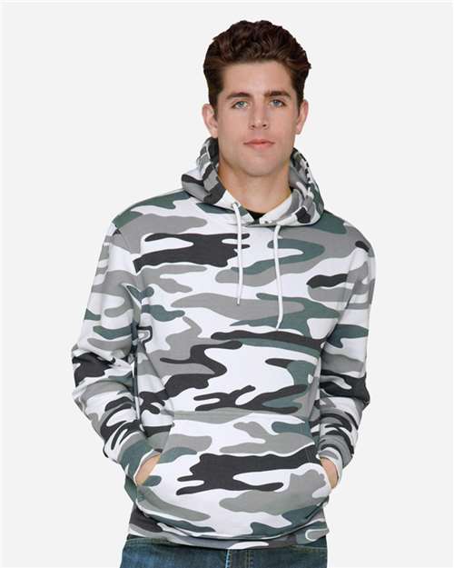 Lane Seven LS14001 Unisex Premium Hoodie Sweatshirt - Sage Camo - model front