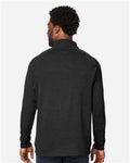 Devon & Jones DG481 Men's New Classics Charleston Quarter-Zip Pullover - Black Melange - model back