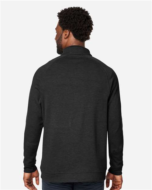 Devon & Jones DG481 Men's New Classics Charleston Quarter-Zip Pullover - Black Melange - model back