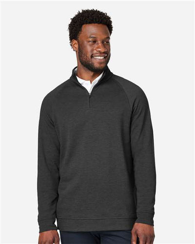 Devon & Jones DG481 Men's New Classics Charleston Quarter-Zip Pullover - Black Melange - model front