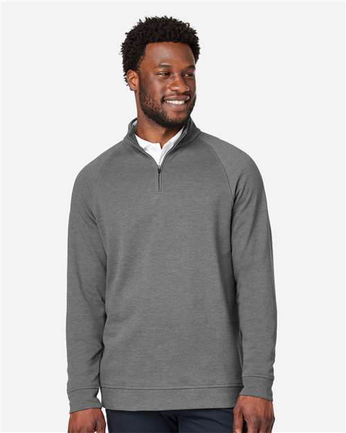 Devon & Jones DG481 Men's New Classics Charleston Quarter-Zip Pullover - Graphite Melange - model front
