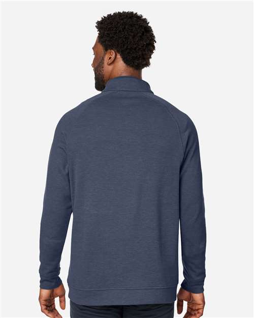 Devon & Jones DG481 Men's New Classics Charleston Quarter-Zip Pullover - Navy Melange - model back