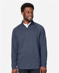 Devon & Jones DG481 Men's New Classics Charleston Quarter-Zip Pullover - Navy Melange - model front