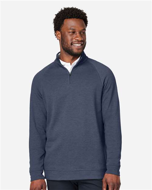 Devon & Jones DG481 Men's New Classics Charleston Quarter-Zip Pullover - Navy Melange - model front
