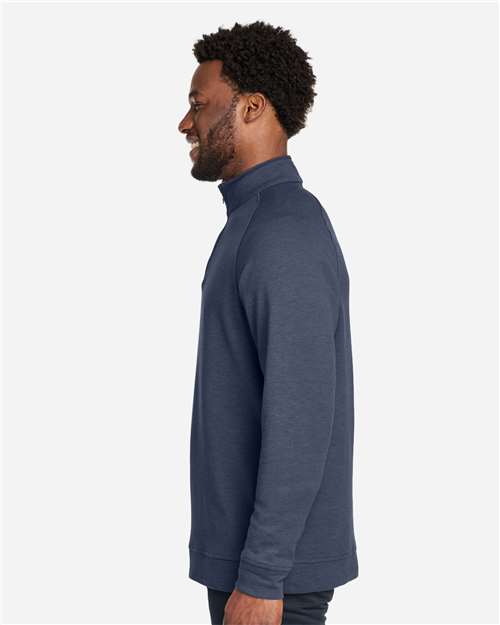 Devon & Jones DG481 Men's New Classics Charleston Quarter-Zip Pullover - Navy Melange - model side