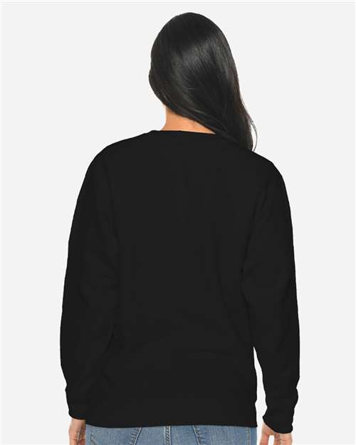 Lane Seven LS14004 Unisex Premium Crewneck Sweatshirt - Black - model back
