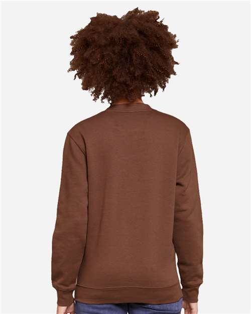 Lane Seven LS14004 Unisex Premium Crewneck Sweatshirt - Chestnut - model back
