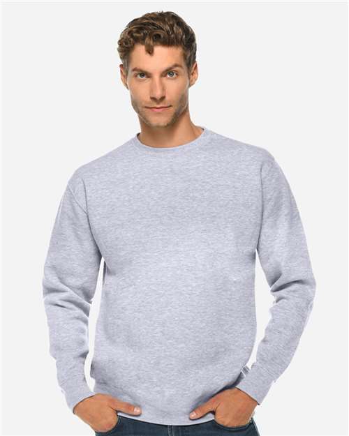 Lane Seven LS14004 Unisex Premium Crewneck Sweatshirt - Heather Grey - model front