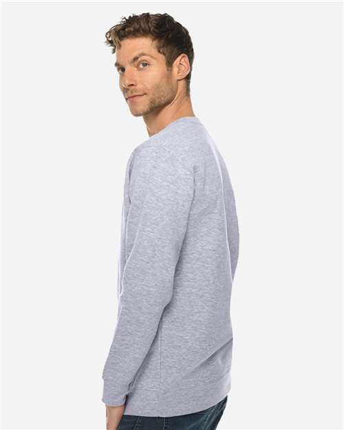 Lane Seven LS14004 Unisex Premium Crewneck Sweatshirt - Heather Grey - model side