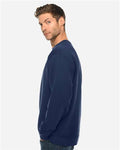 Lane Seven LS14004 Unisex Premium Crewneck Sweatshirt - Navy - model side
