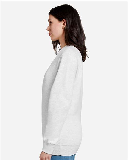 Lane Seven LS14004 Unisex Premium Crewneck Sweatshirt - Oatmeal Heather - model side