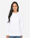Lane Seven LS14004 Unisex Premium Crewneck Sweatshirt - White - model front
