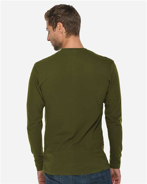 Lane Seven LS15009 Unisex Heavyweight Long Sleeve Tee - Army Green - model back