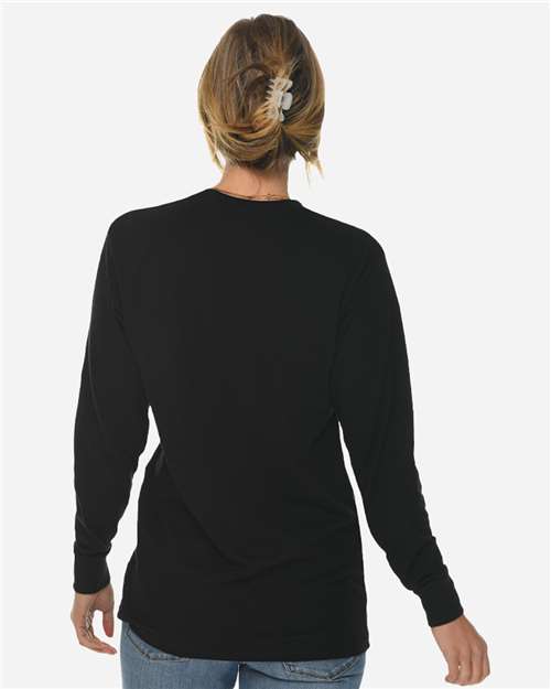 Lane Seven LS15009 Unisex Heavyweight Long Sleeve Tee - Black - model back