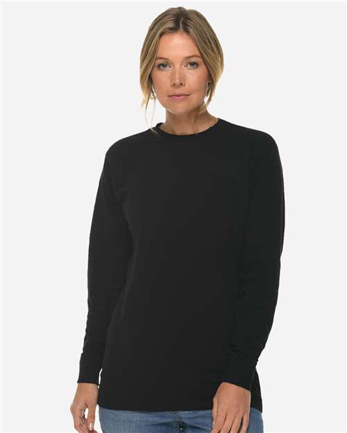 Lane Seven LS15009 Unisex Heavyweight Long Sleeve Tee - Black - model front
