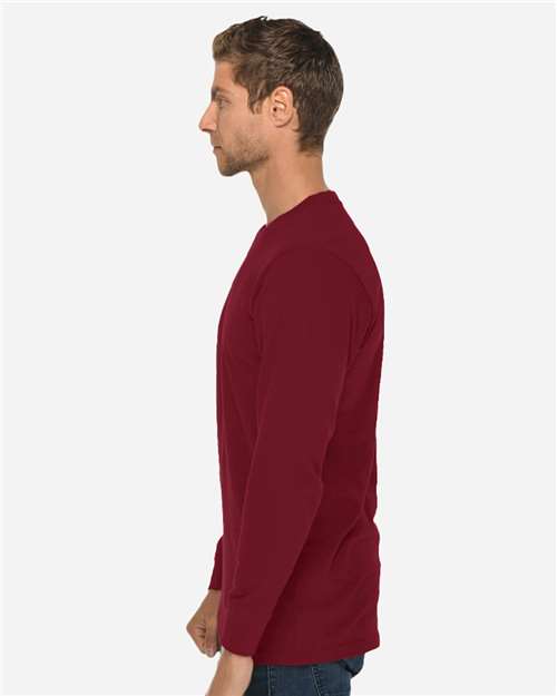 Lane Seven LS15009 Unisex Heavyweight Long Sleeve Tee - Burgundy - model side