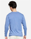 Lane Seven LS15009 Unisex Heavyweight Long Sleeve Tee - Colony Blue - model back
