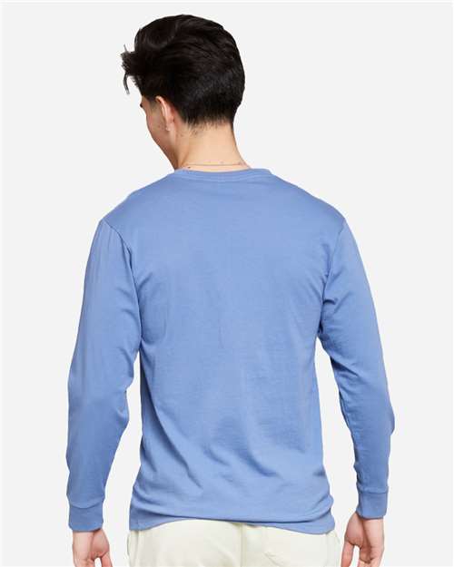 Lane Seven LS15009 Unisex Heavyweight Long Sleeve Tee - Colony Blue - model back