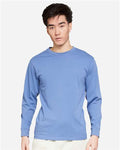 Lane Seven LS15009 Unisex Heavyweight Long Sleeve Tee - Colony Blue - model front