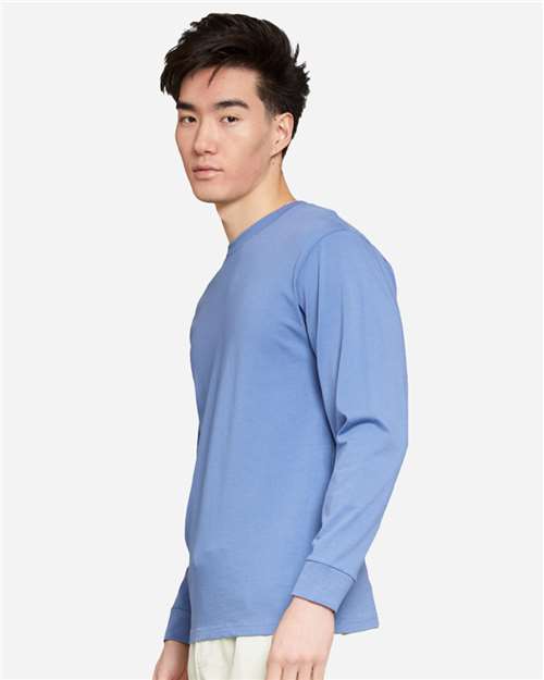Lane Seven LS15009 Unisex Heavyweight Long Sleeve Tee - Colony Blue - model side